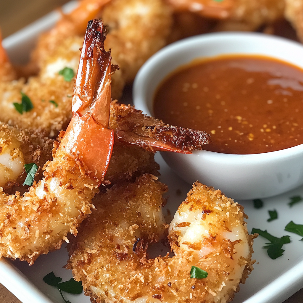 Air Fryer Coconut Shrimp with Spicy Dipping Sauce