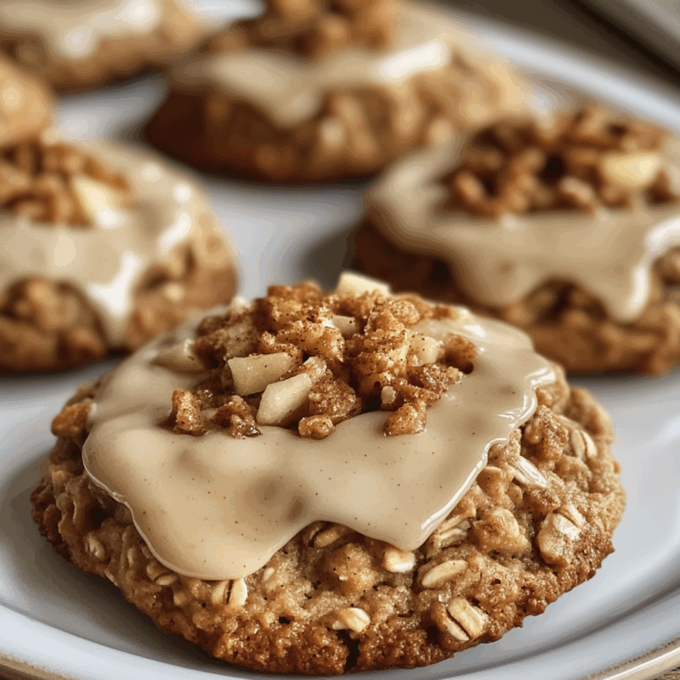 Apple Cinnamon Oatmeal Cookies with Maple Icing