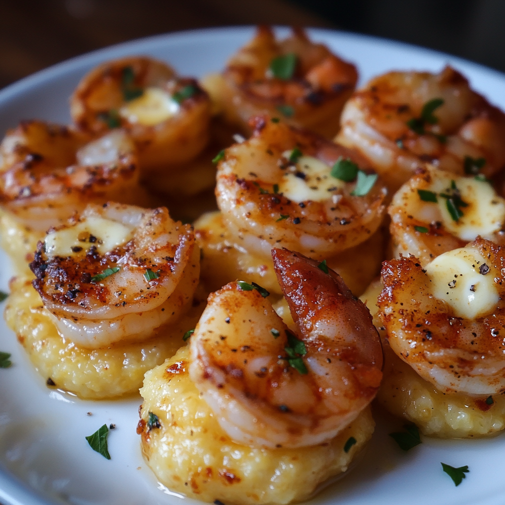 Cajun Shrimp and Cheesy Grits Bites