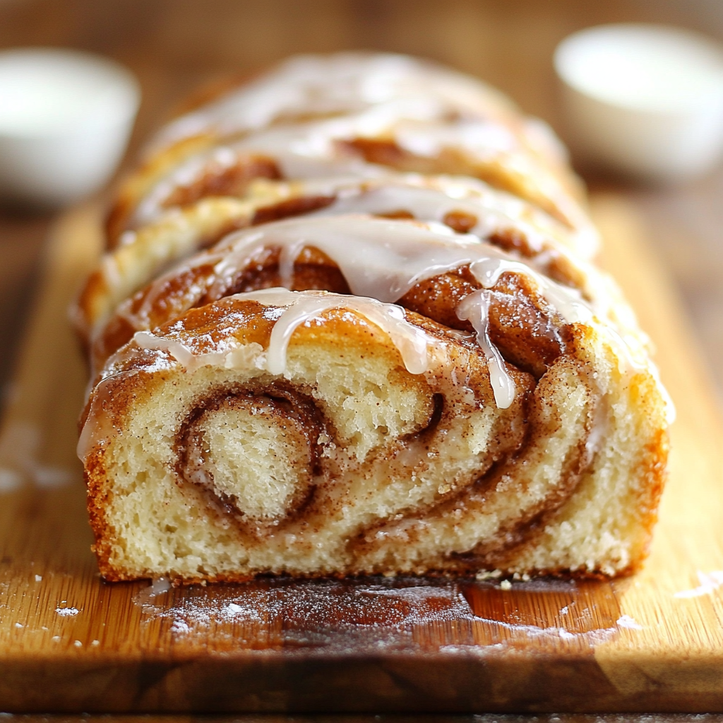 Cinnamon Swirl Bread with Sweet Glaze