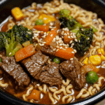 Crockpot Beef Ramen with Veggies