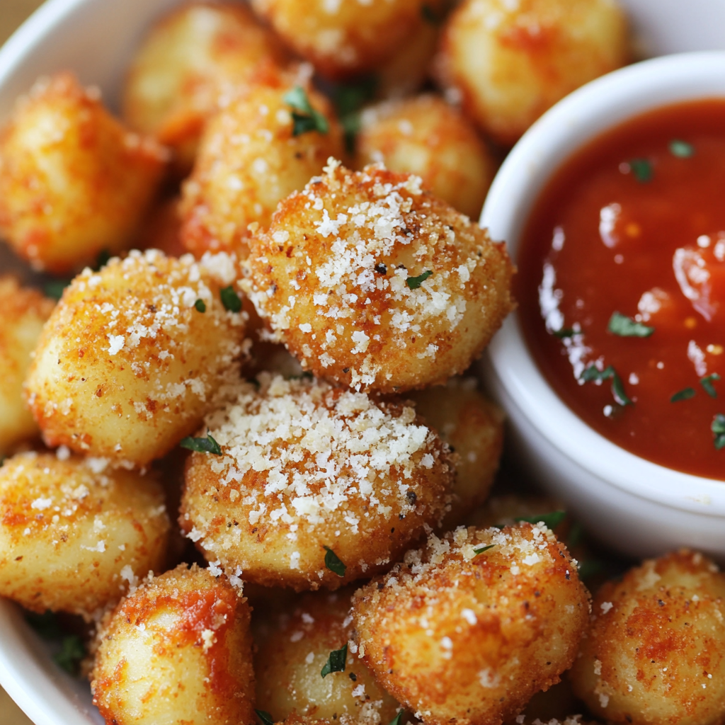 Fried Gnocchi Bites with Marinara Dipping Sauce
