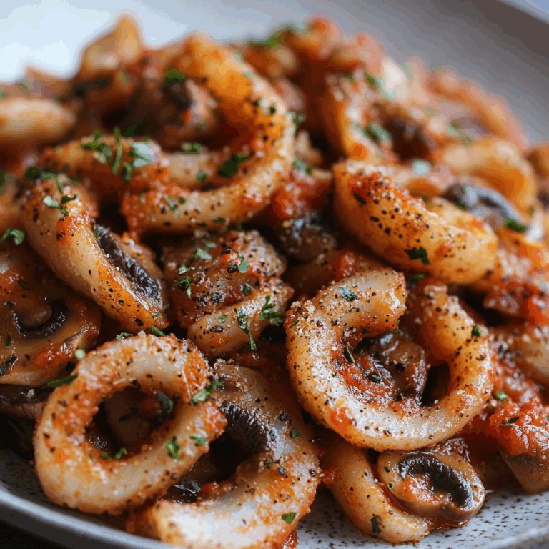 Mushroom Calamari with Spicy Marinara Sauce
