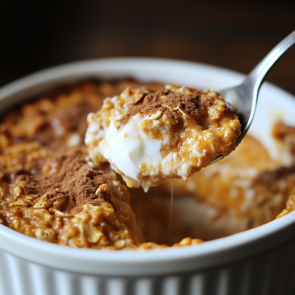 Pumpkin Cheesecake Baked Oatmeal