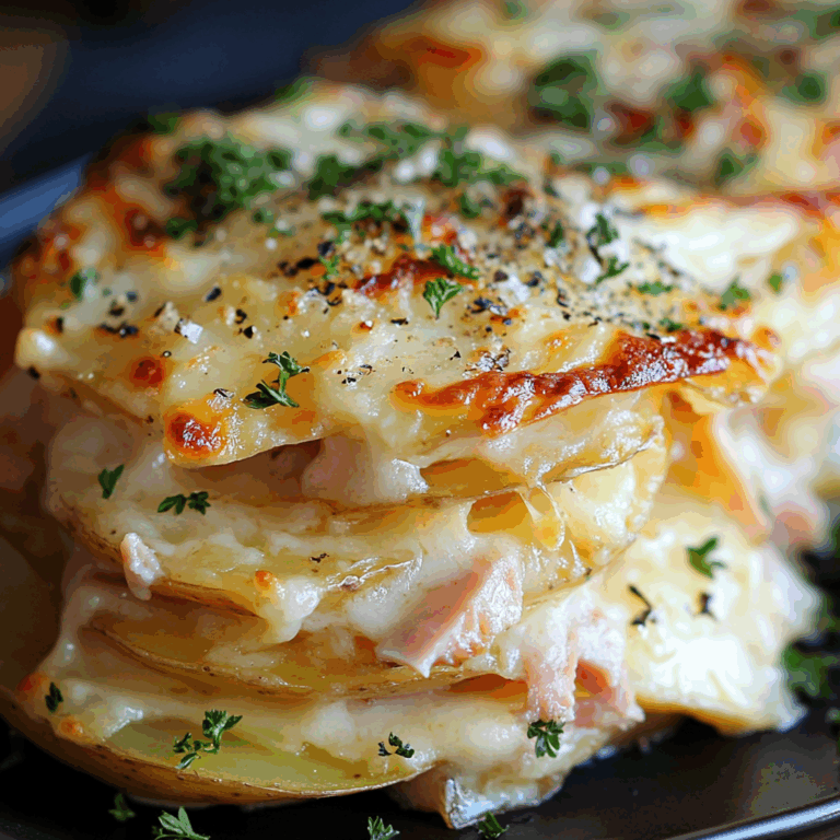 Scalloped Potato and Smoked Turkey Stacks