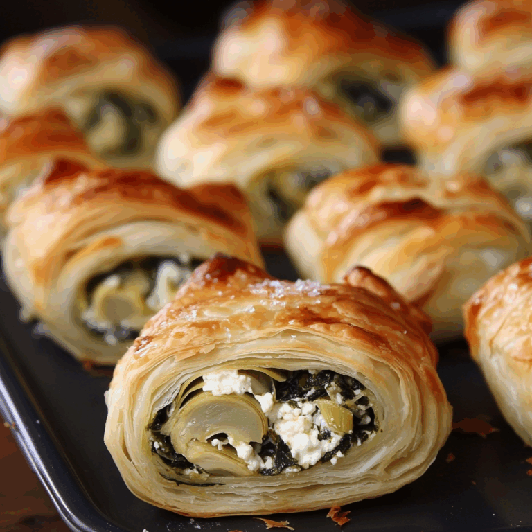 Spinach Artichoke Puff Pastry Rolls