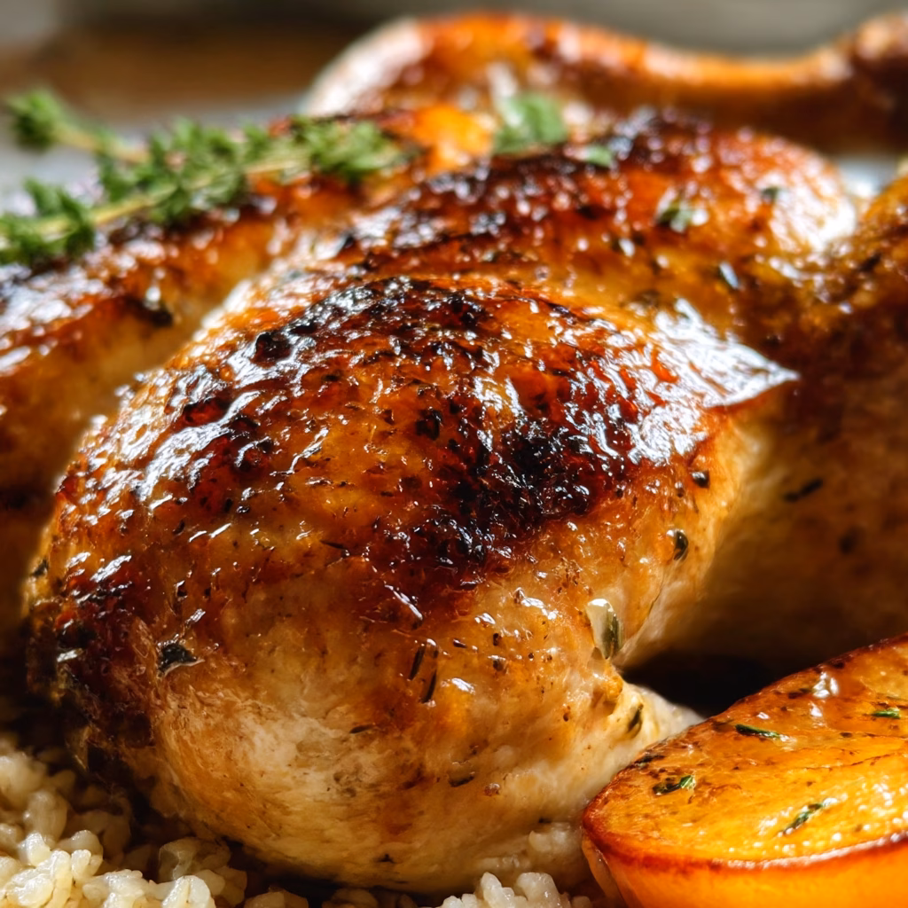 Apple Cider Glazed Roasted Chicken