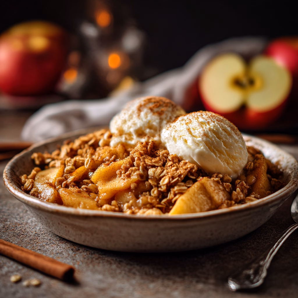 Apple Crisp with Cinnamon Oat Topping