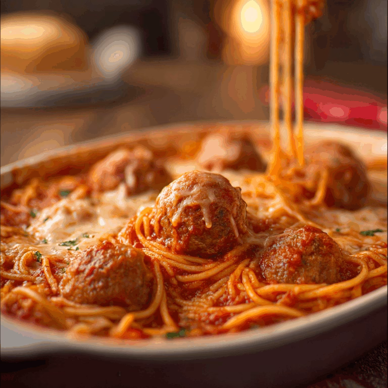 Baked Spaghetti and Meatballs