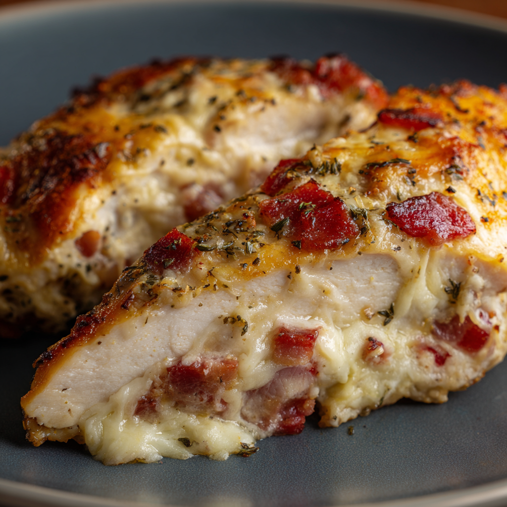 Chicken Bacon Bake with Mozzarella and Parmesan