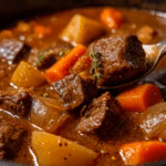 Classic Beef Stew with Tender Meat and Rich Brown Sauce