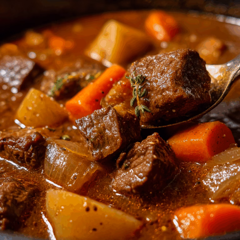 Classic Beef Stew with Tender Meat and Rich Brown Sauce
