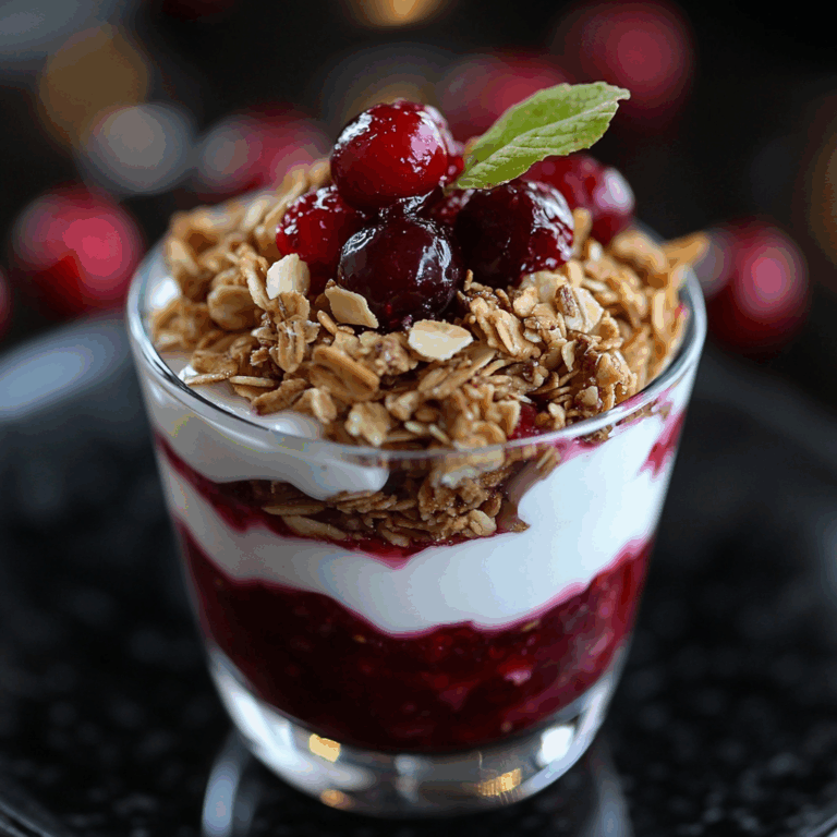 Cranberry Sauce Parfait with Yogurt and Granola