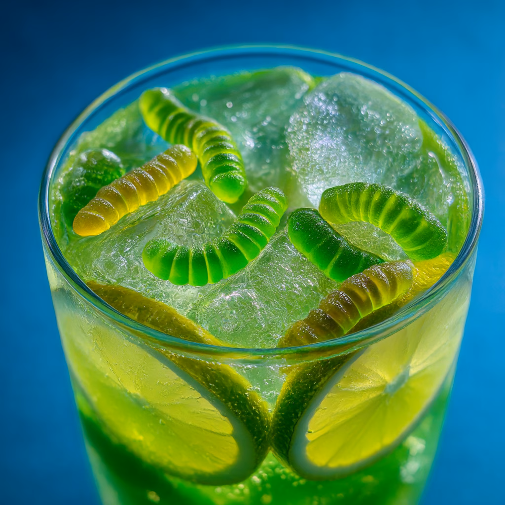 Green Punch with Gummy Worms