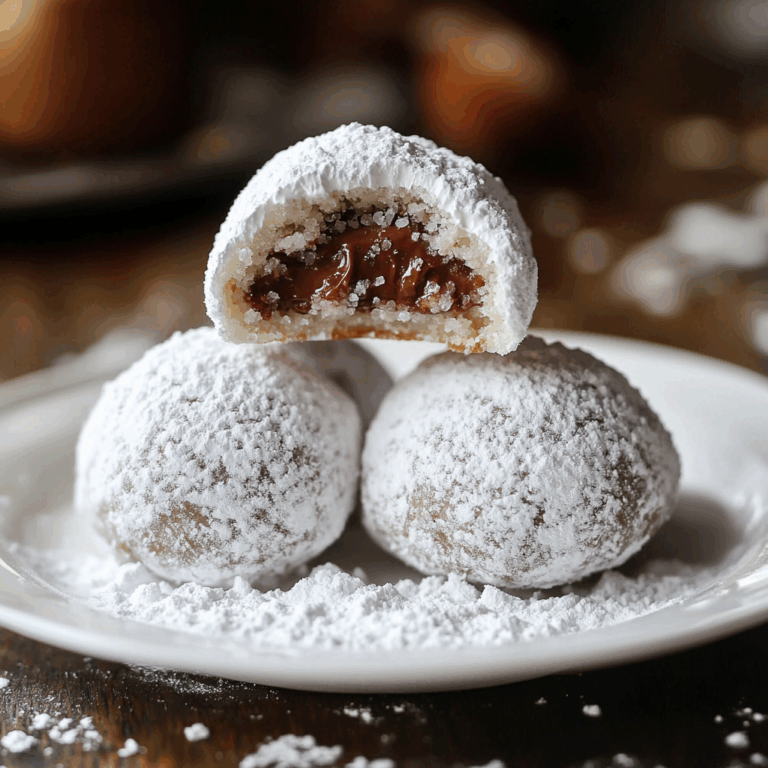 Nutella-Stuffed Snowball Cookies